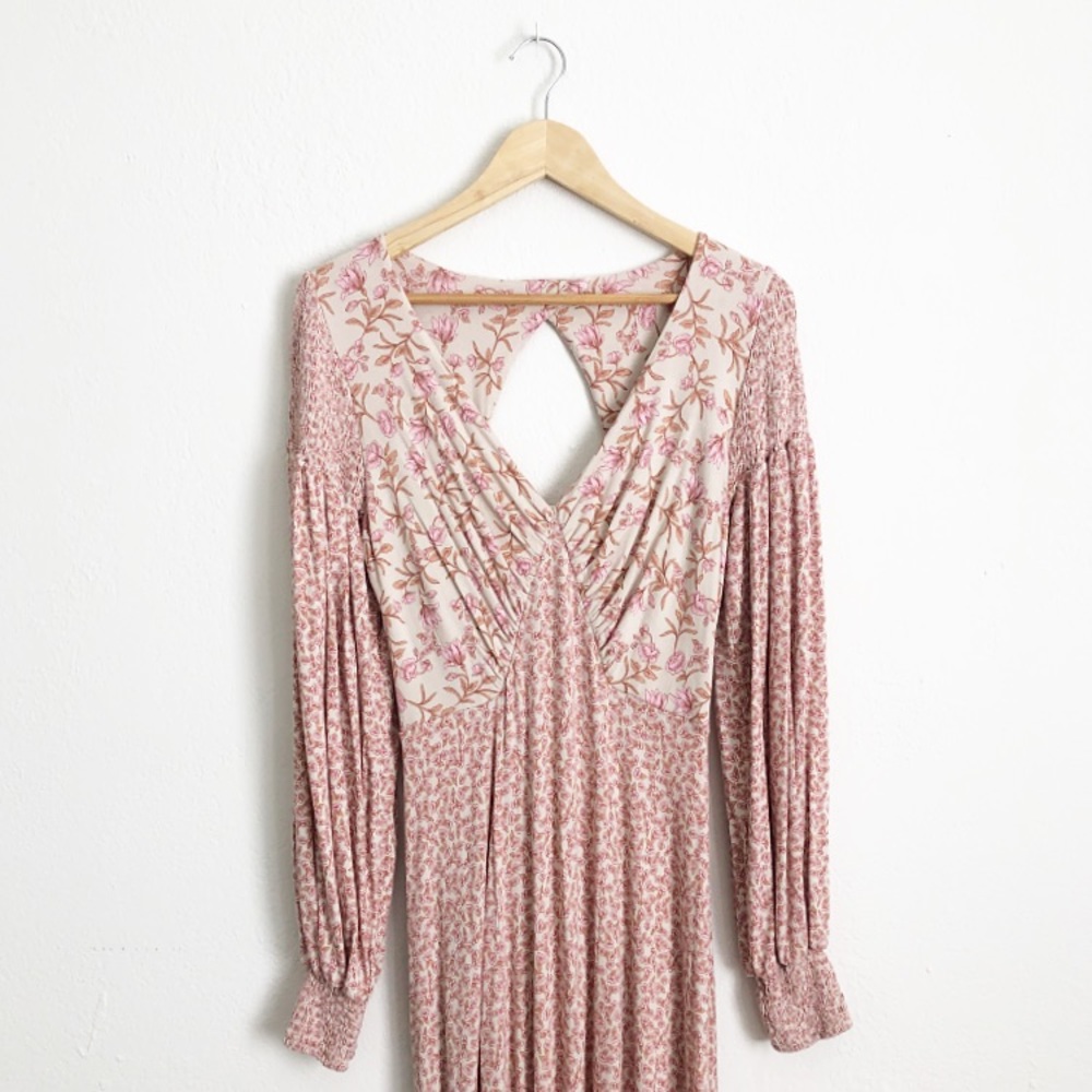 Free People Pink Floral Long Sleeve Maxi Dress - Picture 4 of 5